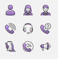 Customer Service Support Icon Set vector