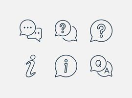 Frequently Asked Question Icon Set vector