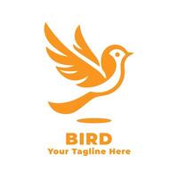 Simple Bird Logo Design With Orange Concept vector