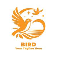 Logo Bird Simple Design Silhouette vector