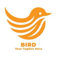 Design Bird Simple Logo With Orange Concept vector