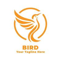 Logo Bird Simple Illustration With Orange Concept vector