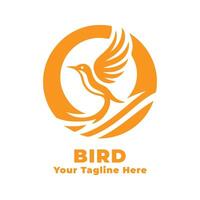 Simple Bird Logo Illustration Silhouette vector