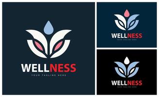 wellness salon and spa lotus logo set design template vector