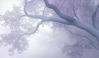 A tree branch is shown in a blurry, hazy light photo