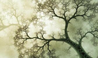 A tree with branches that are twisted and twisted photo