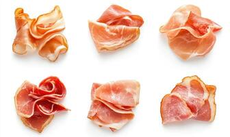 A close up of different types of ham slices photo