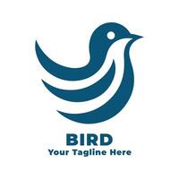 Simple Logo Bird Illustration With Flat Background vector