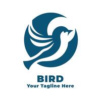 Simple Logo Bird Design With Flat Background vector