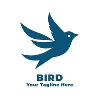 Bird Logo Simple Illustration With Blue Concept vector