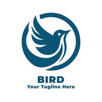 Simple Logo Bird Design With Blue Concept vector