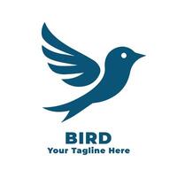 Logo Simple Bird Design With Blue Concept vector