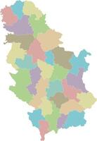 regional blank map of Serbia with districts or territories and administrative divisions. Editable and clearly labeled layers. vector