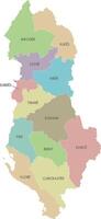 regional map of Albania with counties or territories and administrative divisions. Editable and clearly labeled layers. vector
