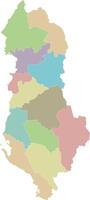 regional blank map of Albania with counties or territories and administrative divisions. Editable and clearly labeled layers. vector