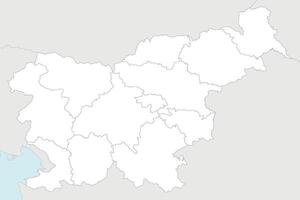 blank map of Slovenia with statistical regions and administrative divisions, and neighbouring countries and territories. Editable and clearly labeled layers. vector