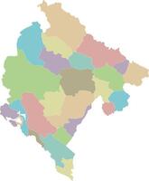 regional blank map of Montenegro with municipalities and administrative divisions. Editable and clearly labeled layers. vector