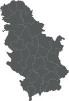 regional blank map of Serbia with districts or territories and administrative divisions. Editable and clearly labeled layers. vector