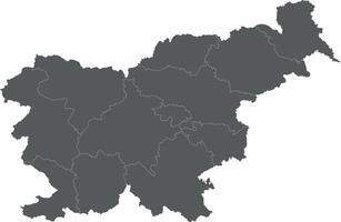 blank map of Slovenia with statistical regions or territories and administrative divisions. Editable and clearly labeled layers. vector