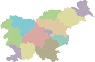 blank map of Slovenia with statistical regions or territories and administrative divisions. Editable and clearly labeled layers. vector