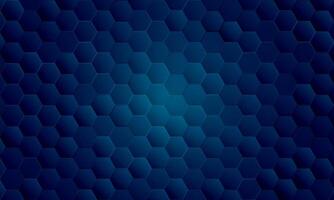 3D Futuristic honeycomb mosaic dark blue background. hexagon grid cell pattern. vector