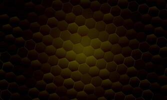 3D Futuristic honeycomb mosaic dark yellow background. hexagon grid cell pattern with light. soft color. vector