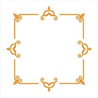 An orange square frame with a floral design vector