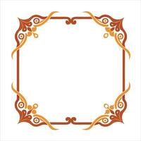 An orange and brown frame with swirls vector
