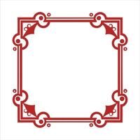 A red frame with a scroll pattern vector