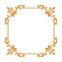 An orange frame with a floral design vector
