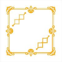 Gold frame with a square pattern vector