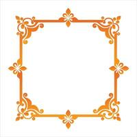 Orange frame with floral design vector