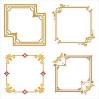 Four different ornamental frames with different designs vector