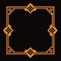 An ornate frame with a gold border on a black background vector