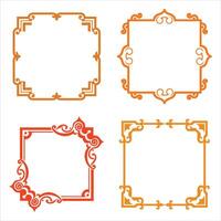 Four different ornamental frames with different designs vector