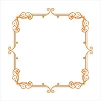 An orange frame with a scroll pattern vector