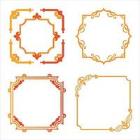Four different ornamental frames with different designs vector