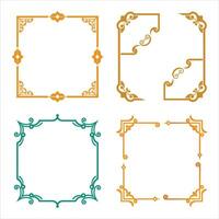 Four different ornamental frames with different colors vector