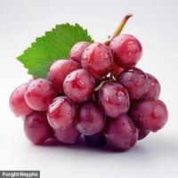 a bunch of grapes with a green leaf photo