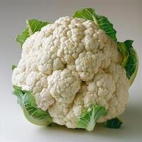 Fresh cauliflower head with green stem photo
