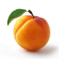 A ripe peach with a visible bump in the middle. photo