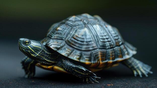 Turtle shell close-up with a pattern of raised, photo