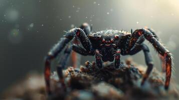 Close up of a spider with exaggeratedly high resolution. photo