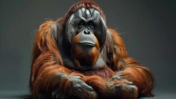 A banana-split themed image of a monkey sitting down, possibly in a humorous pose or situation. photo
