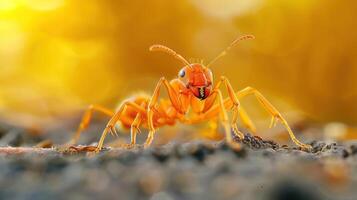 An ant on a surface. photo