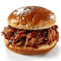 A tantalizing burger that combines a succulent pork sandwich and rich, smooth bbq sauce. photo