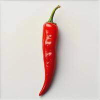 A single red bell pepper, fresh and whole. photo