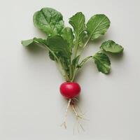 Fresh vegetables, likely beets, displayed on a white background. photo