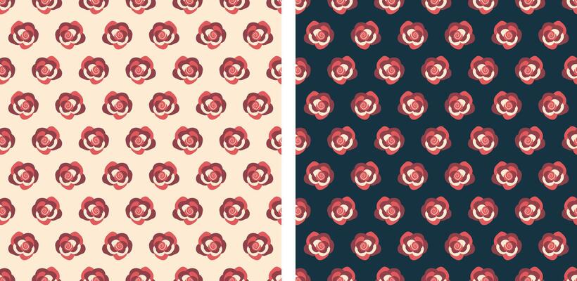 Floral seamless pattern. Rose background. Set of Repeatable template with Elegant flowers. Vintage pattern for decoration, wallpaper, textiles, printing, romantic design. illustration