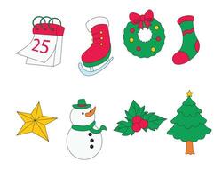 Christmas elements illustration set, suitable for stickers and emojis, and other design needs. vector